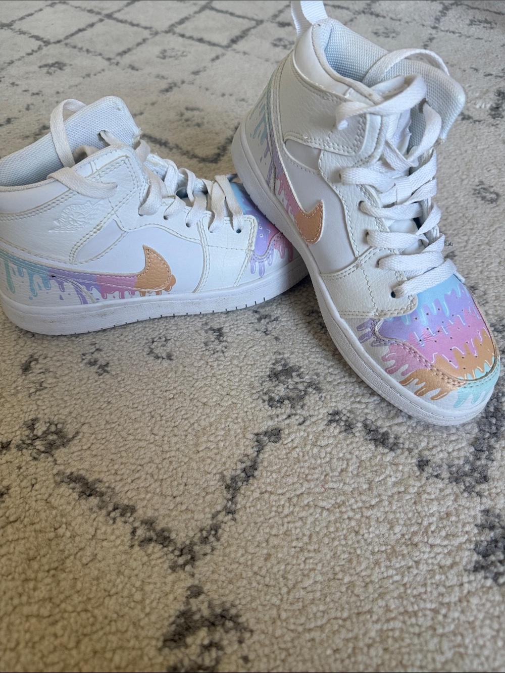 Paint Drip Nike Air Jordan 1 Mid Size 2.5